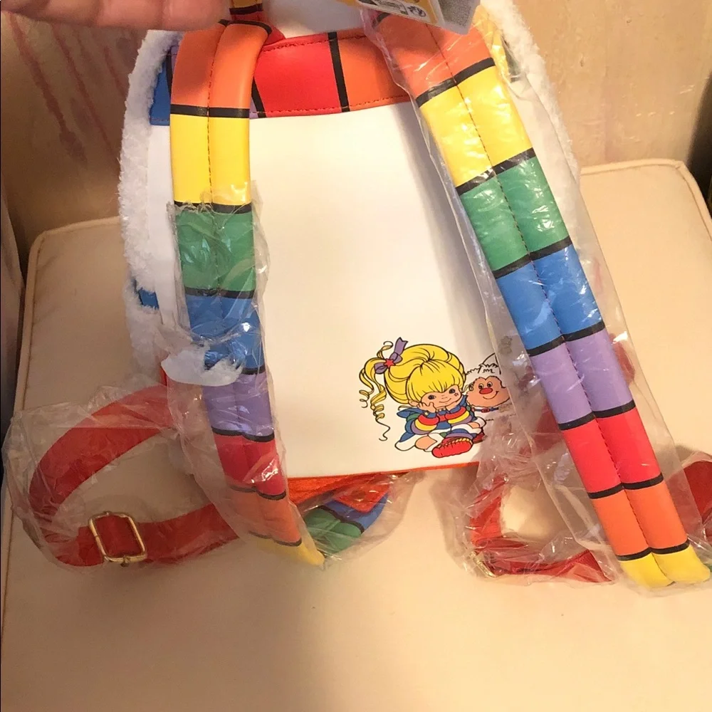Loungefly Rainbow-bright Twink plush figural light up Backpack New! Hard Tag